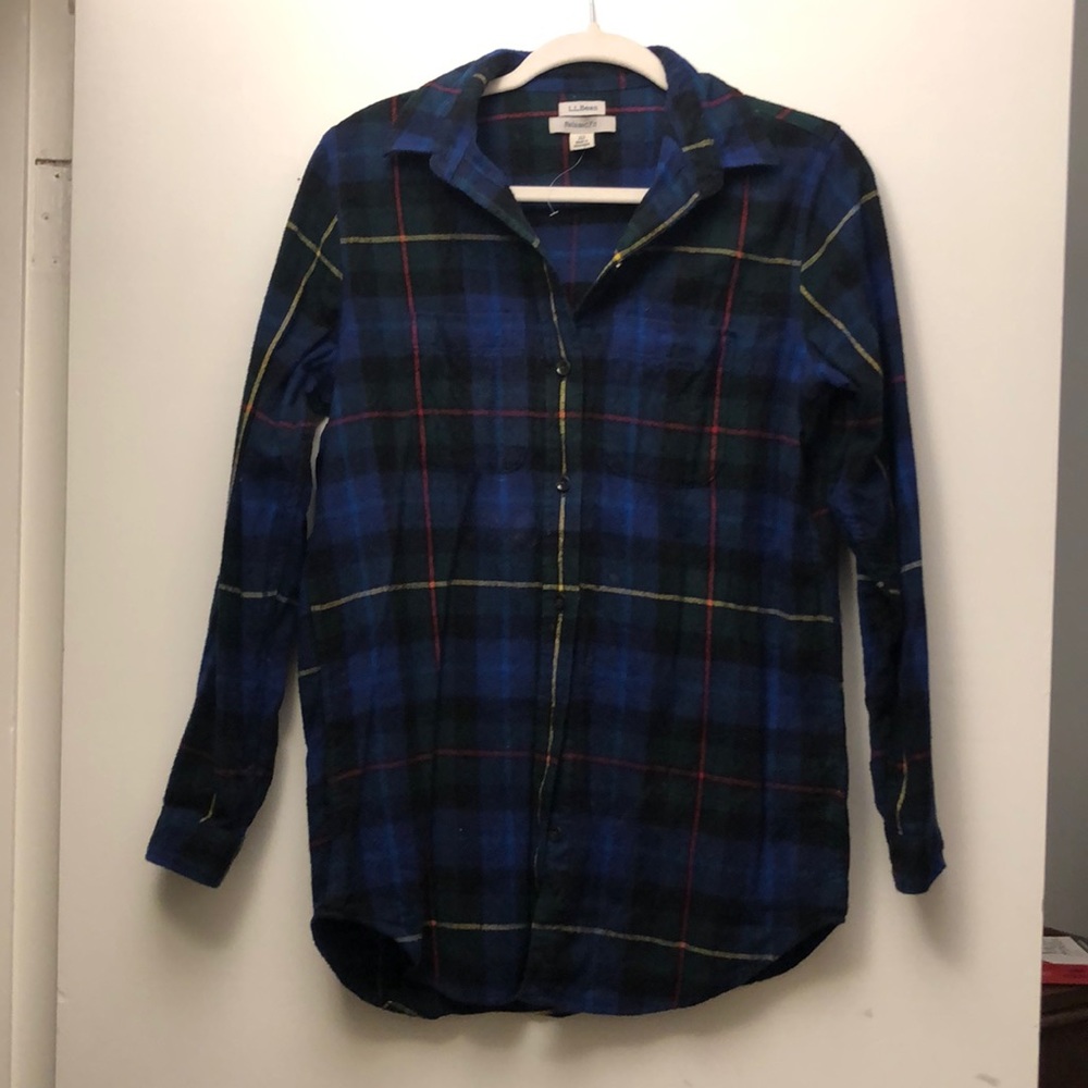 LL Bean women’s oversized flannel shirt